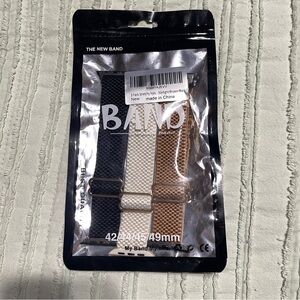 3-Pack Nylon Watch Bands — Black, Cream, Brown